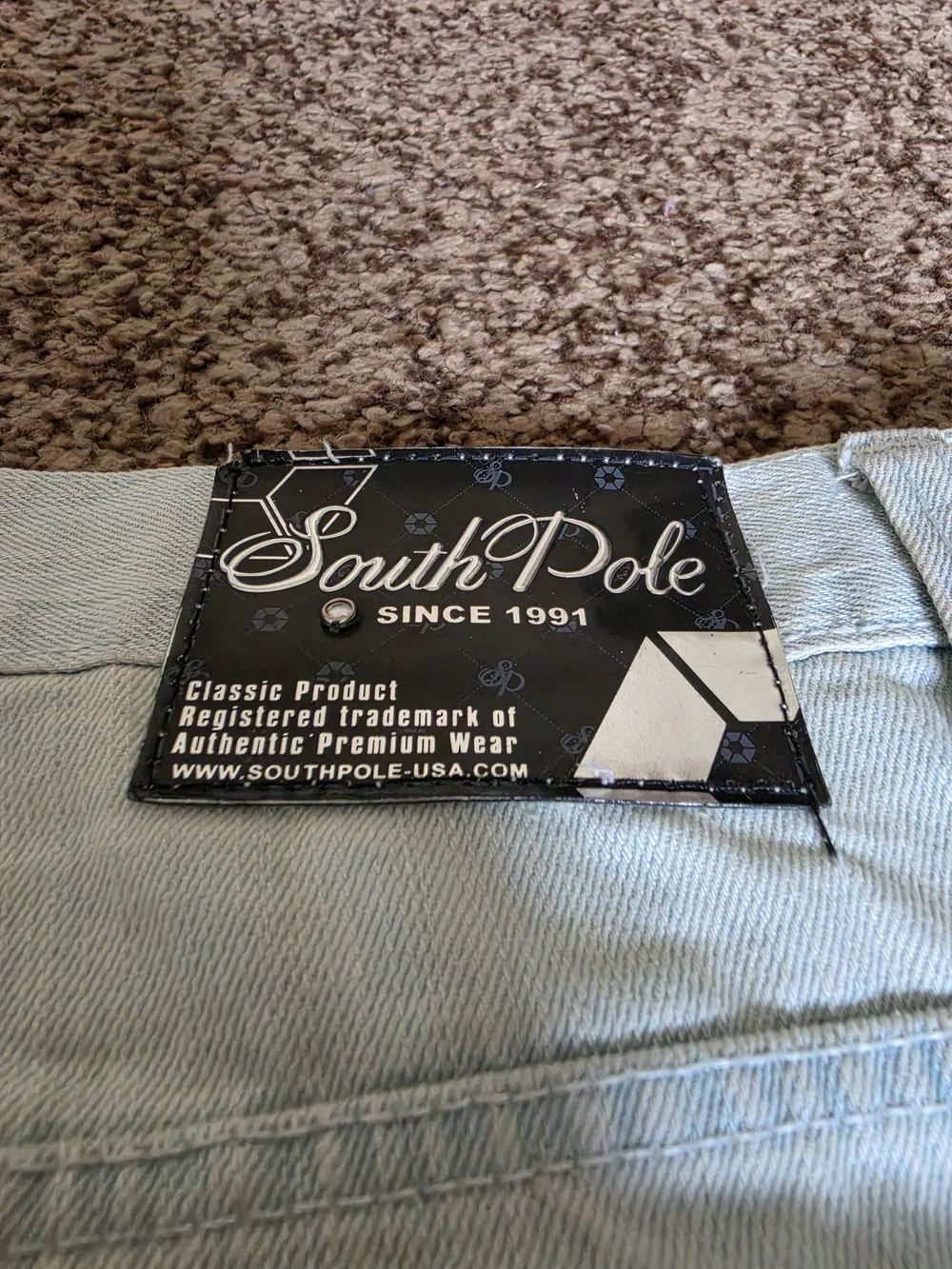 Vintage South Pole Light Blue Wash Jeans Mens Regular Fit Straight Leg Size 34